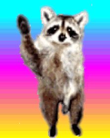 super cool waving raccoon